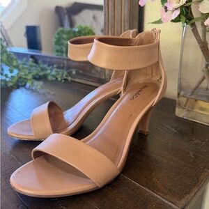 Style & Co. Blush Pink Ankle Strap Heeled Sandals